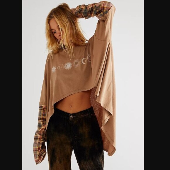 Free People x Vintage Souls Solar Line Twofer Tee - Picture 1 of 7